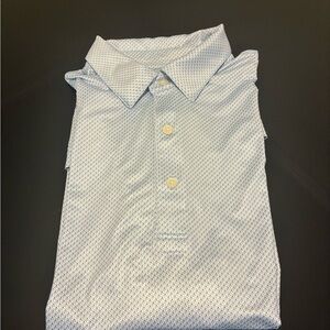Elegant Light Blue Patterned Polo Shirt